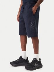 EA7 Emporio Armani Szorty sportowe 7M001491 AF17787 UB102 Granatowy Regular Fit. Niebieskie szorty męskie EA7 Emporio Armani, bez wzorów, z bawełny, sportowe. Za 449.99 zł.