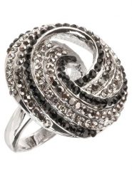 MENTHE À L'O Pierścionek z kryształami rozmiar: 58. Czarne pierścionki damskie MENTHE À L'O, z kryształem. Za 130.81 zł.