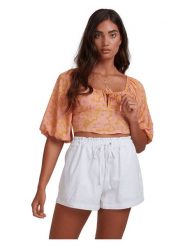 Billabong Bluzka "Summer Sun" w kolorze pomarańczowym rozmiar: L. Pomarańczowe bluzki damskie Billabong, l, bez wzorów, z wiskozy, bez kołnierzyka, bez ramiączek. Za 39.49 zł.