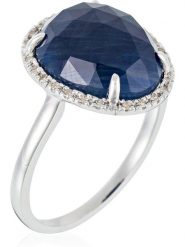 Maison héritage PARIS Złoty pierścionek "Bermudes Nouvelles" z diamentami i szafirem rozmiar: 54. Niebieskie pierścionki damskie maison héritage PARIS, z diamentem, złote. Za 1,935.99 zł.