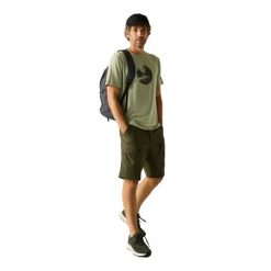 T-shirt Męski Z Górą Fingal. Zielone t-shirty męskie Regatta, l, bez wzorów, z elastanu, bez kołnierzyka. Za 77.99 zł.