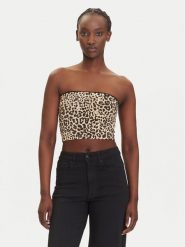 Noisy May Top Avery 27034321 Brązowy Slim Fit. Brązowe topy damskie Noisy may, s, bez wzorów, z syntetyku, bez kołnierzyka. Za 49.99 zł.