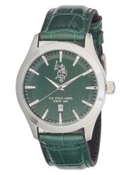 U.S. Polo Assn. Zegarek kwarcowy w kolorze srebrno-zielonym rozmiar: onesize. Zielone, analogowe zegarki męskie U.S. Polo Assn., ze stali. Za 252.99 zł.