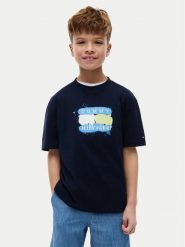 Tommy Hilfiger T-Shirt KB0KB10546 Granatowy Regular Fit. Niebieskie t-shirty chłopięce Tommy Hilfiger, bez wzorów, z bawełny, bez ramiączek. Za 129.99 zł.