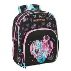 Plecak szkolny MONSTER HIGH Poliester 300D. Czarne plecaki damskie MONSTER HIGH, bez wzorów, z materiału. Za 151.65 zł.