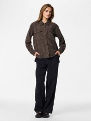 Pieces Koszula w kolorze khaki rozmiar: XL. Brązowe koszule damskie Pieces, xl, bez wzorów, bez kołnierzyka, bez ramiączek. Za 109.95 zł.