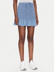 Tommy Jeans Spódnica mini DW0DW20273 Niebieski Regular Fit. Niebieskie spódniczki damskie Tommy Jeans, xs, bez wzorów, z bawełny, mini. Za 239.99 zł.