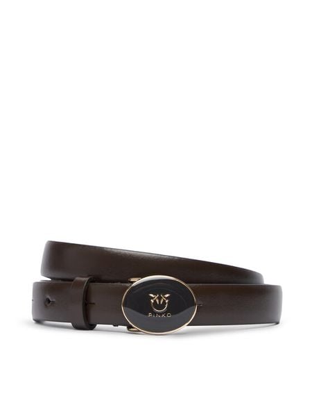 PINKO Pasek Damski Round Enamel H2 Belt 20252 PLT01 105466.A2QL Brązowy. Brązowe paski damskie Pinko, bez wzorów, ze skóry. Za 589.99 zł.
