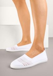 Białe Tenisówki Ozdobione Paskami Heloti. Białe trampki i tenisówki damskie Renee, bez wzorów, z jeansu. Za 49.99 zł.