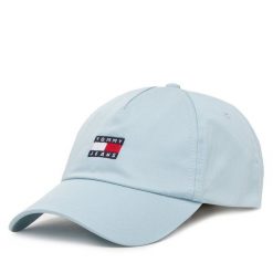 Czapka z daszkiem Tommy Jeans. Czapki męskie Tommy Jeans, bez wzorów, z jeansu. Za 99.99 zł.