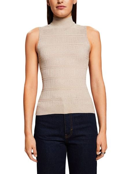 ESPRIT Top w kolorze beżowym rozmiar: XL. Brązowe topy damskie Esprit, xl, bez wzorów, bez kołnierzyka. Za 69.42 zł.