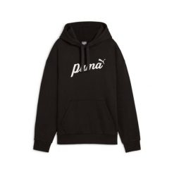 Bluza damska z kapturem Puma ESS+ Script. Białe bluzy sportowe damskie Puma, l, z bawełny. Za 254.15 zł.