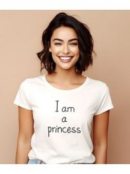 WOOOP Koszulka "I am a princess" w kolorze białym rozmiar: XL. Białe bluzki damskie Wooop, xl, bez wzorów, z bawełny, bez kołnierzyka, bez ramiączek. Za 70.41 zł.