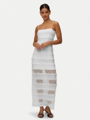 Vero Moda Sukienka wieczorowa Lucia 10348443 Kremowy Regular Fit. Białe sukienki damskie Vero Moda, xs, bez wzorów, z syntetyku, wizytowe, bez kołnierzyka, bez ramiączek. Za 229.99 zł.