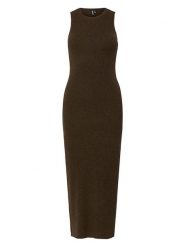 Pieces Sukienka dzianinowa w kolorze brązowym rozmiar: L. Brązowe sukienki damskie Pieces, l, bez wzorów, z dzianiny, bez kołnierzyka, bez ramiączek, maxi. Za 100.52 zł.