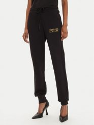 Versace Jeans Couture Spodnie dresowe 77HAAT06 Czarny Regular Fit. Czarne jeansy damskie Versace Jeans Couture, l, bez wzorów, z bawełny. Za 399.99 zł.