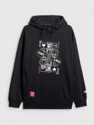 4F Bluza dresowa nierozpinana z kapturem męska - czarna L. Czarne bluzy z kapturem męskie 4f, l, z dresówki. Za 249.99 zł.