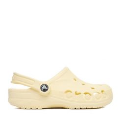 Klapki Crocs. Żółte klapki damskie Crocs, bez wzorów, bez obcasa. Za 199.99 zł.