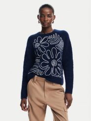 Desigual Sweter Cambridge 24WWJF68 Granatowy Regular Fit. Niebieskie swetry klasyczne damskie Desigual, m, z syntetyku, bez kołnierzyka. Za 299.99 zł.