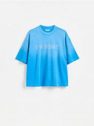 T-shirt boxy tie dye - jasnoniebieski. Niebieskie t-shirty męskie Reserved, l, bez wzorów, z bawełny, bez kołnierzyka. Za 89.99 zł.
