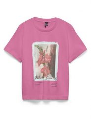 Vero Moda Koszulka w kolorze różowym rozmiar: S. Różowe bluzki damskie Vero Moda, s, bez wzorów, z bawełny, bez kołnierzyka. Za 49.19 zł.