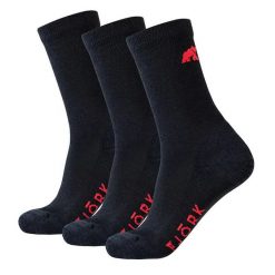 Skarpety Merino Classic Cut - zestaw 3 par. Czarne skarpetki damskie FJORK MERINO, bez wzorów, z elastanu. W wyprzedaży za 199.00 zł.