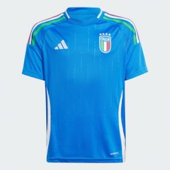 Koszulka podstawowa Italy 24. Niebieskie bluzki sportowe damskie Adidas, l, z materiału, bez ramiączek, do piłki nożnej. Za 349.00 zł.