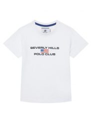Beverly Hills Polo Club T-Shirt P-SS26B-TS0132 Biały Regular Fit. Białe t-shirty chłopięce Beverly Hills Polo Club, bez wzorów, z bawełny, bez ramiączek. Za 119.99 zł.