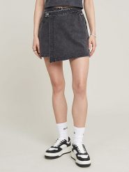 G-Star Spódnico-spodenki w kolorze antracytowym rozmiar: XL. Czarne spódniczki damskie G-Star, xl, bez wzorów, retro, mini, asymetryczne. Za 174.43 zł.