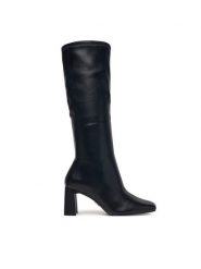 Steve Madden Kozaki Holly 11003501 Czarny. Czarne kozaki damskie Steve Madden, ze skóry, bez obcasa, na płaskiej podeszwie. Za 599.99 zł.