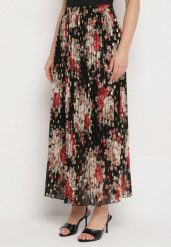 Czarna Kwiecista Spódnica o Rozkloszowanym Kroju z Metalicznym Zdobieniem Folariva. Czarne spódniczki damskie Born2be, l, z aplikacjami, eleganckie, maxi, proste. Za 74.99 zł.