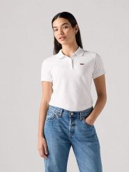 Levi's Koszulka polo w kolorze kremowym rozmiar: M. Brązowe bluzki damskie Levi's, m, bez wzorów, bez kołnierzyka, bez ramiączek. Za 113.36 zł.