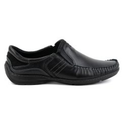 KOMODO Buty męskie mokasyny skórzane 627K czarne. Czarne mokasyny męskie z gumy. Za 362.62 zł.