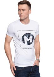 MĘSKI T-SHIRT MUSTANG Aaron C Print 1009910 2045. T-shirty męskie Mustang, m, bez wzorów, bez kołnierzyka. W wyprzedaży za 39.99 zł.