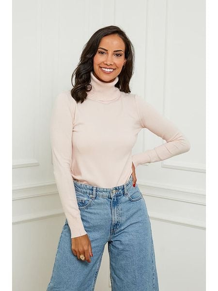 Soft Cashmere Golf w kolorze jasnoróżowym rozmiar: 38/40. Różowe golfy damskie Soft Cashmere, bez wzorów, z kaszmiru, bez ramiączek. Za 121.80 zł.