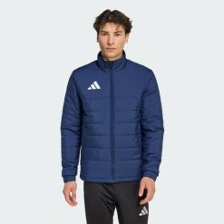 Lekka kurtka Entrada26. Białe kurtki męskie Adidas, bez wzorów, sportowe, bez kaptura. W wyprzedaży za 349.75 zł.