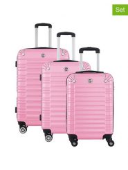 Geographical Norway 3-częściowy zestaw "Sourcing" w kolorze jasnoróżowym rozmiar: onesize. Różowe walizki Geographical Norway, bez wzorów, z materiału. Za 347.99 zł.