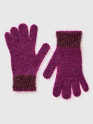 Benetton Rękawiczki w kolorze fioletowym rozmiar: 130. Różowe rękawiczki dziecięce Benetton, z wełny, bez ramiączek. Za 61.02 zł.
