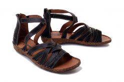 JOSEF SEIBEL 79553 95100 Rosalie 53 schwarz, sandały damskie. Czarne sandały damskie Josef Seibel, bez wzorów, ze skóry, bez obcasa. Za 389.90 zł.