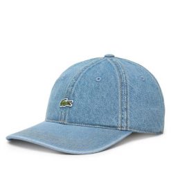 Czapka z daszkiem Lacoste. Niebieskie czapki z daszkiem damskie Lacoste, bez wzorów. Za 329.99 zł.