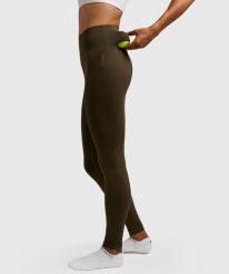 Legginsy sportowe damskie. Zielone legginsy damskie NORDICDOTS, bez wzorów, z materiału, tenisowe. Za 365.00 zł.
