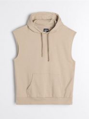 Bluza bez rękawów z kapturem - beżowy. Brązowe bluzy z kapturem męskie Sinsay, l. Za 39.99 zł.
