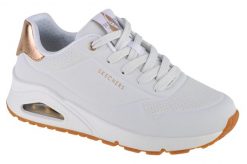 Buty sportowe Sneakersy damskie, Skechers Uno-Golden Air. Białe buty sportowe na co dzień damskie Skechers, bez wzorów, z materiału, trekkingowe. Za 414.00 zł.