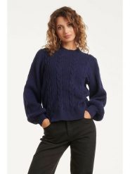 Smashed Lemon Sweter w kolorze granatowym rozmiar: XS. Niebieskie swetry klasyczne damskie Smashed Lemon, xs, bez kołnierzyka. Za 104.99 zł.