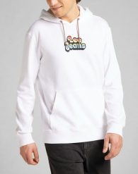 LEE PRIDE HOODIE MĘSKA BLUZA Z KAPTUREM LOGO WHITE L82RSP12 112140913. Białe bluzy z kapturem męskie Lee, l. Za 139.99 zł.