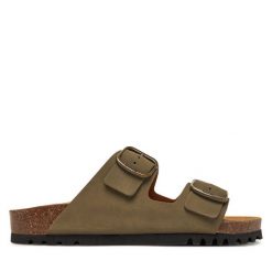 Klapki Scholl. Brązowe klapki damskie Scholl, bez wzorów, bez obcasa. Za 309.99 zł.