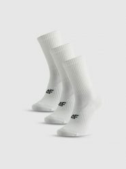 4F Skarpetki długie (3-pack) damskie - białe 35-38. Białe skarpetki damskie 4f, bez wzorów, z bawełny. Za 59.99 zł.