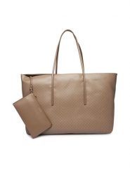 Calvin Klein Torebka Emblem Aop Large Tote W/ Pouch LV04F3364G Beżowy. Brązowe torebki klasyczne damskie CALVIN KLEIN, bez wzorów, ze skóry, bez dodatków. Za 489.99 zł.