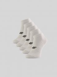 4F Skarpetki krótkie (5-pack) męskie - białe 43-46. Białe skarpetki męskie 4f, bez wzorów, z bawełny. Za 59.99 zł.