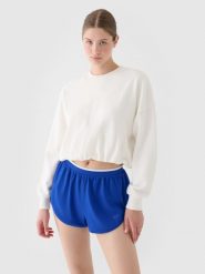 4F Bluza dresowa nierozpinana bez kaptura damska - biała XXL. Białe bluzy bez kaptura damskie 4f, s, z bawełny. W wyprzedaży za 69.99 zł.